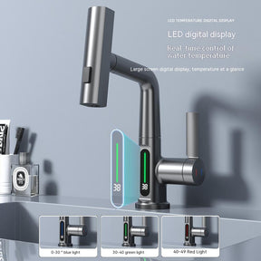 Digital Display Faucet Pull-out Basin